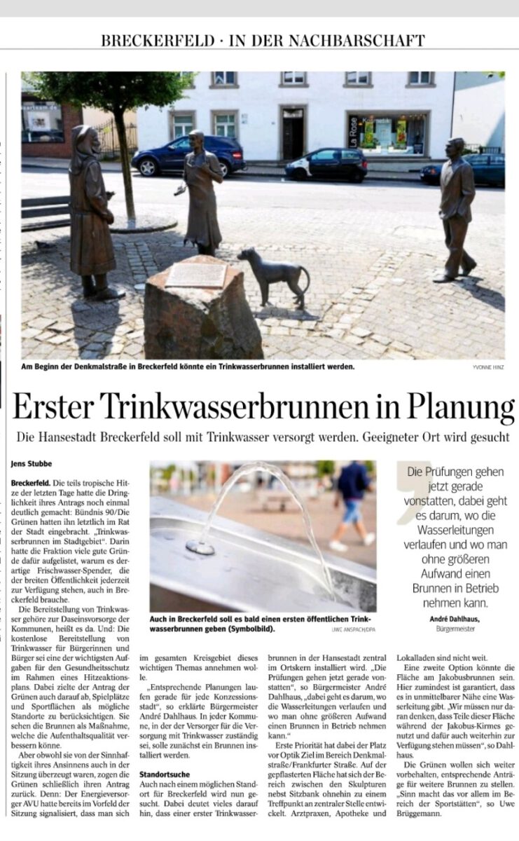 Zeitungsartikel der Westfälischen Rundschau vom 22.08.2025